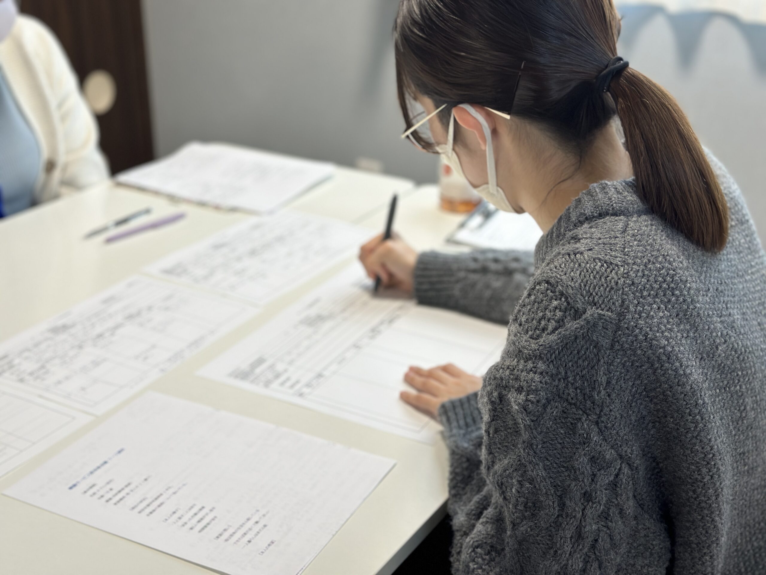 ふぃるさぽーとで初めての個別支援計画を立てる様子